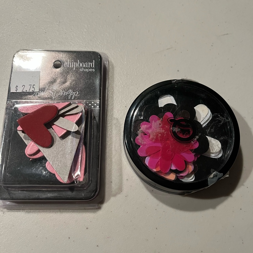Pink and Red Heart-Shaped Accessories crafting embellishments